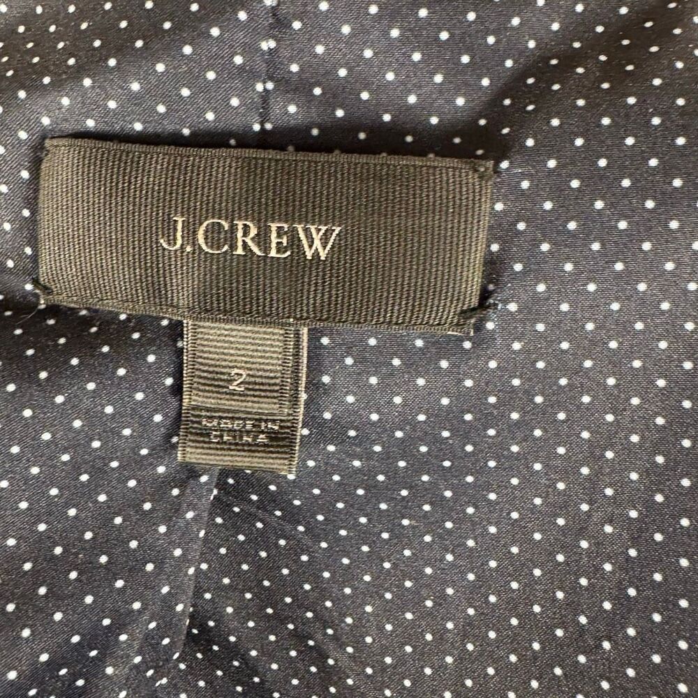 J.Crew Camel Wool-Blend Blazer | Polka Dot Lining | Size 2 - Picture 7 of 8